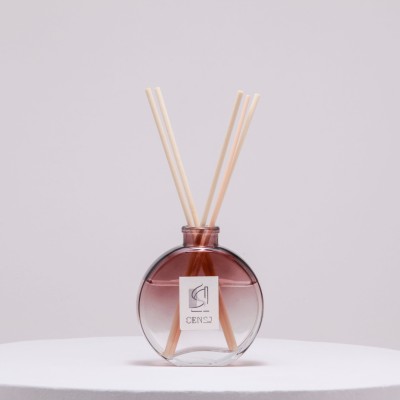New Arrival Latest Design Round Fragrance Glass Aroma Unique Luxury Reed Diffuser Amber