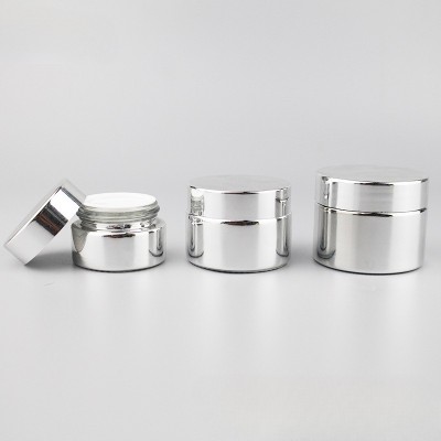 UV30g Classic Round Glass Electroplating Bottle 50g Skin Care Products d 20g Eye Silver