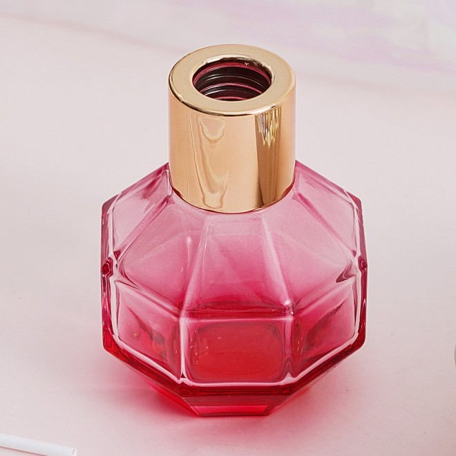 Screen Printing Round White Glass Empty Perfume Reed Diffuse Glass Bottle for Home