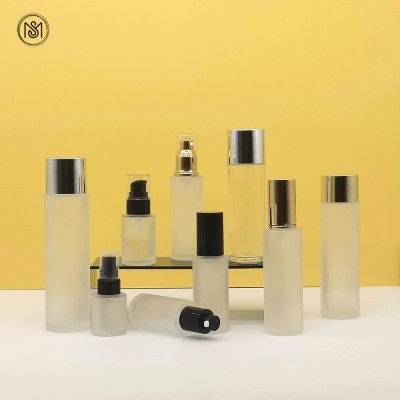 20ml 30 40 50 60 80 100 150 Round Amber Black Frosted Glass Flat Shoulder Essectial Oil Serum Dropper Bottle