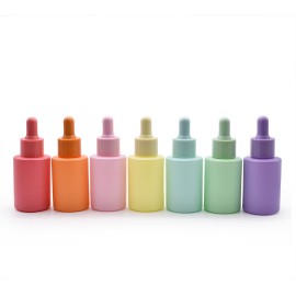 20ml 30ml 50ml Bamboo Essential Oil Round Ball Shape Frosted Glass Dropper Bottle