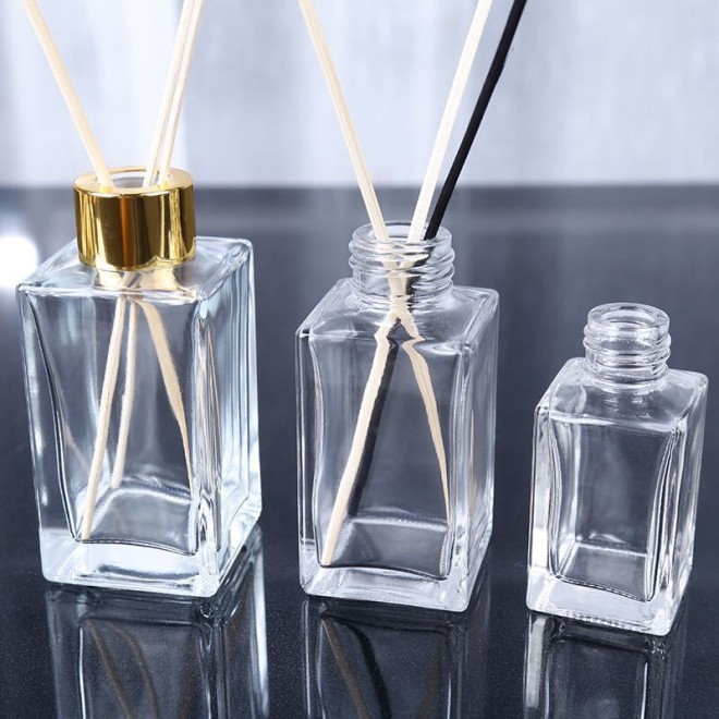 Wholesale 50ml80200 Threaded Mouth Long Square Aroma Diffuser Bottle Without Fire, Dry Flower For Bedroom