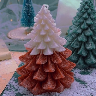 Custom 3D Christmas Pine Cone Silicone Candle Mold DIY Handmade Aromatherapy DIY Set Pine Cone Cube Candle Mould
