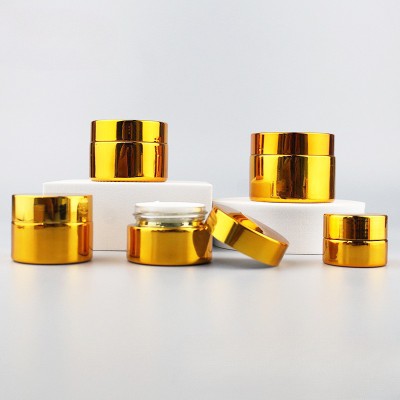 UV30g Classic Round Glass Electroplating Bottle 50g Skin Care Products d 20g Eye Silver