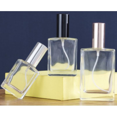 Factory Wholesale Classic Perfume Bottle Glass Empty Screw Flat square 30ml50100