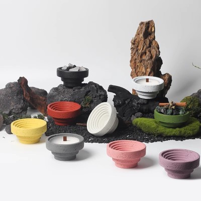 New Nordic Style Home Decoration Crafts Candle Holder Container Cement Aromatherapy Cup Utensils