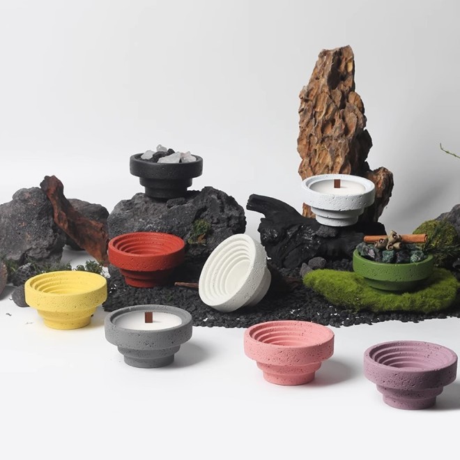New Nordic Style Home Decoration Crafts Candle Holder Container Cement Aromatherapy Cup Utensils