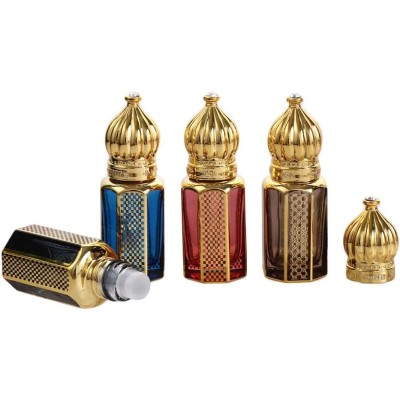 Custom Arabian Oil Bottle Gold Engraving Cylinder Oil Bottle 6ml10ml