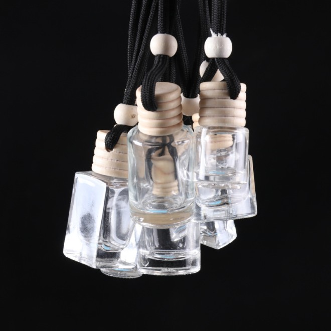 Empty Air Freshener Refillable Glass Reed Diffuser Bottle Scent Oil Aroma Hanging Pendant Car Perfume