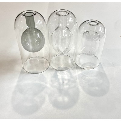 Hand Blown Double Layer Colorful Borosilicate Aromatherapy Empty Glass Fragrance Reed Diffuser Bottle 50ml 100 150