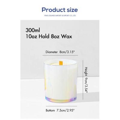 12 oz Colorful Iridescent White Gloss Candle Jar