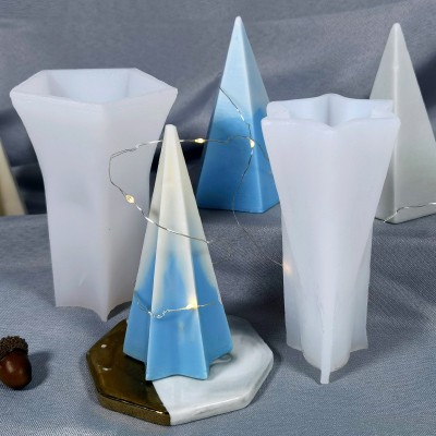 Pyramid Candle Silicone Mold DIY Geometric Cone Scented Candle Mold