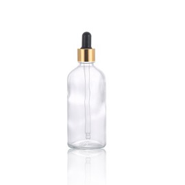 18-410 European Standard 100ml Multifunctional Unique Transparent Amber Glass Bottles with Dropper for Essential Oil