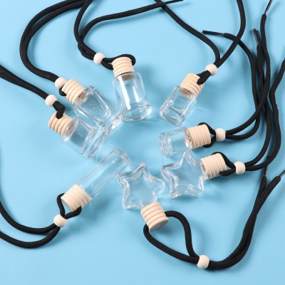 Empty Air Freshener Refillable Glass Reed Diffuser Bottle Scent Oil Aroma Hanging Pendant Car Perfume