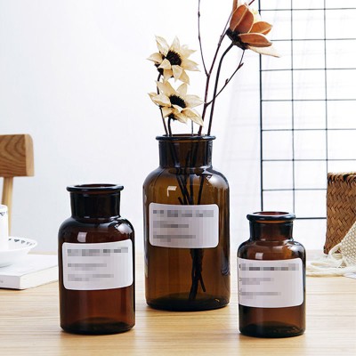 Large Quantity Chemical Laboratory Wide Mouth Modern Large Reed Diffuser Clear Glass Flower Aroma Reed Diffuser Bottle