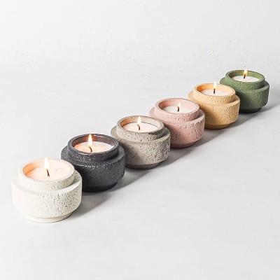 New Nordic Simple Matte Cement Household Aromatherapy Candle Cup Candlestick Ornaments Soybean Wax Container Gift