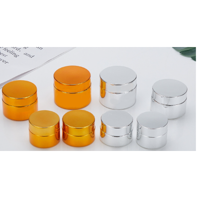 5g 10g 20g 30g 50g Uv Plated Gold Cosmetic Packaging Glass Skin Care Cream Jar Cosmetic Glass Jars With Cap