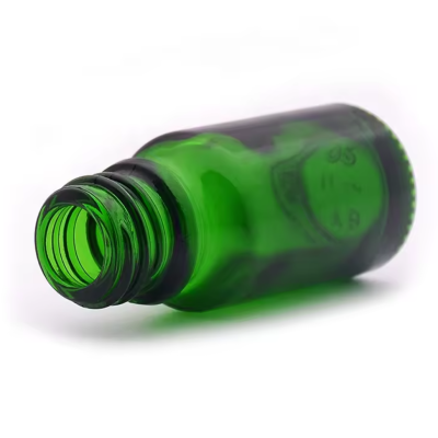Custom Essential Oil Cosmetic Dropper Bottle 1 oz Packaging,unique Perfume Oil Dropper Bottle Green Glass with Aluminum Cap