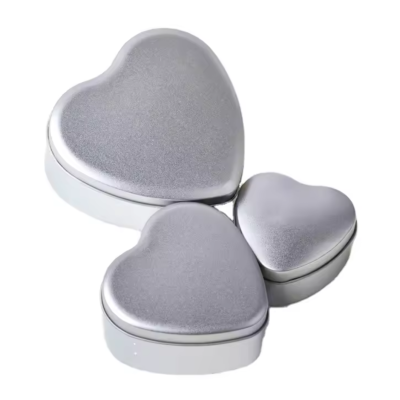 Metal Tea Tin Can Heart Box square Rectangle Aluminum Tin Medicine Cosmetic Candy Metal Box Jewelry Boxes