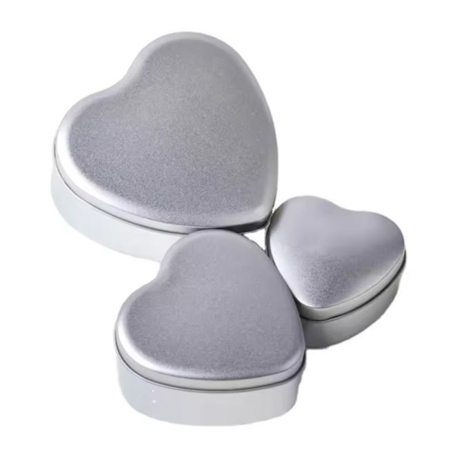 Metal Tea Tin Can Heart Box square Rectangle Aluminum Tin Medicine Cosmetic Candy Metal Box Jewelry Boxes