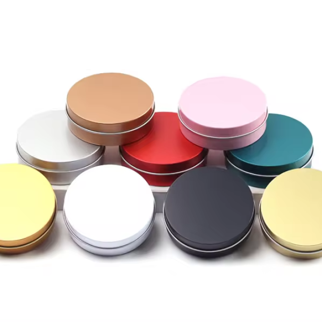 40ml Stainless Steel Round Custom Aluminum White Candle Coin Soap Caviar Tobacco Cookie Box Biscuit Metal Lip Balm Tea Tin