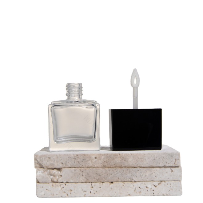 square 13ml Frosted Black Nail Polish Bottle Free Sample  for Nail Polish Personal