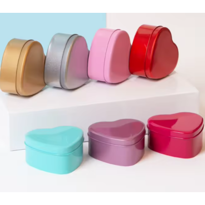 Metal Tea Tin Can Heart Box square Rectangle Aluminum Tin Medicine Cosmetic Candy Metal Box Jewelry Boxes