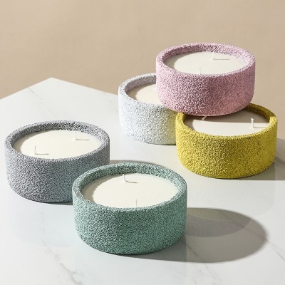 Custom Logo Modern Concrete Ceramic Luxury Candle Jar Small Candle Vessel for Candle Making