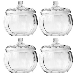 Clear Pumpkin Shaped Glass Candle Jar Holders Empty Lanterns and Candle Jars With Pumpkin Design