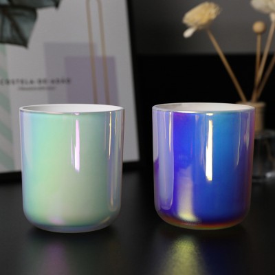 96110 Seven-color Electroplated Glass Candle Cup, Table , Plant Essential Oil Large Soybean Wax Aromatherapy