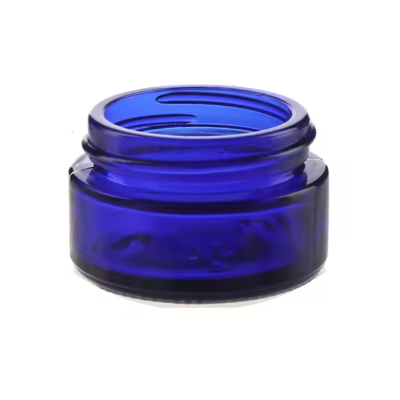 New Design Luxury Blue 20ml 30ml 50ml 60ml 100ml Glass Cosmetics Package Jar for Cream Bodycare Set with Cap