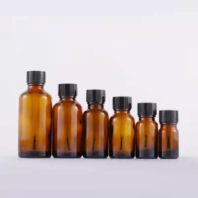 Plastic Glass Transparent Amber Brush Bottle Brush Cap Touch up Glue Paint Bottle Nail Polish Essential Oil Bottle