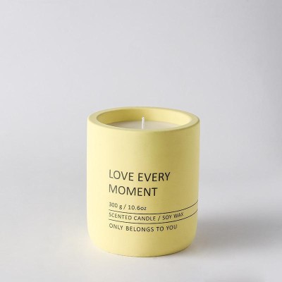 Wholesale 9*10.5cm Big Size Thick Wall Custom Logo Printed Concrete White Luxury Candle Jars for Candle Making