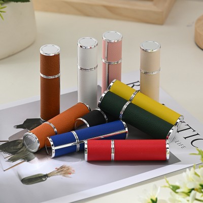 5ml Perfume Portioning Bottles, Leather High-end Cosmetic Spray Empty , Glass Inner Liner Portable