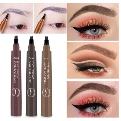 3D Eyebrow Pen Waterproof Fork Tip Eyebrow Tattoo Pencil Long Lasting Professional Fine Sketch Liquid Eye Brow Pen