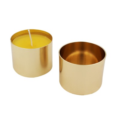 Customization Simple Candle Jar Bronzing Craft Black Gold Silver Aluminum Aromatherapy Handmade Creative Empty Cup