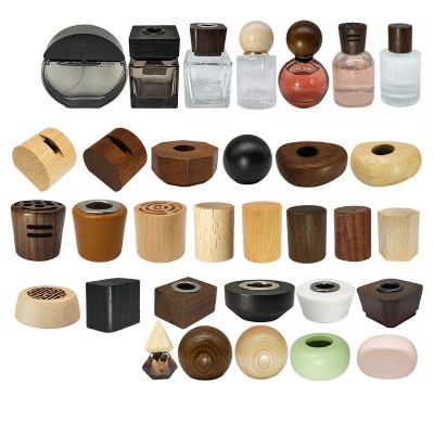 Round Lid Perfume Wooden Bottle Cap Perfume Bottle Cap Metal Cover on Reed Diffuser Accept Customized