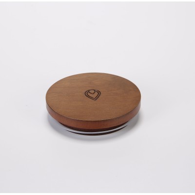 Custom Candle Lid MDF With Birth Veneer With Engraving Logo Empty Candle Glass Jar Scented Candle With Wood Lid