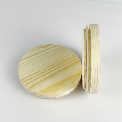 Eco Friendly Wooden Candle Jar Lid Custom Round Pine Lid with Silicon Ring Free Sample sealed Glass Jar Lid