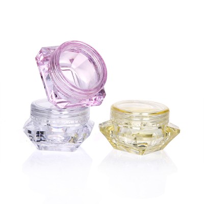 Luxury 3g 5g Cosmetic Packaging Plastic Container Clear Diamond Face Cream Jar