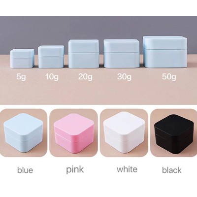 30ml 50ml Matte Pink Blue White Black Matte Cream Jar Pp Plastic Cosmetic Powder Jars