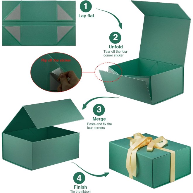 Recyclable Magnetic Folding Box Custom Printed Logo Gold Foil Cardboard Paper Hard Rigid Luxury Packaging Gift Box With Magnetic