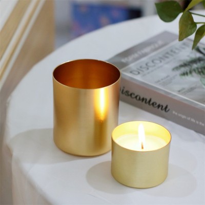 Custom High-end Exquisite Thick Bottom Candle Romantic Solid Fragrance Jar Nordic Simple Aluminum Candle Cup