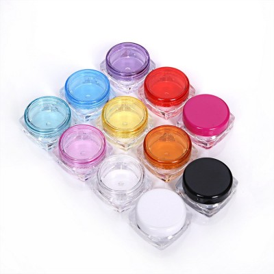 Luxury 3g 5g Square Cosmetic Packaging Container White Pink Clear Face Cream Jar