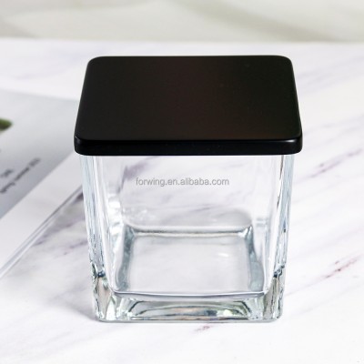 Square Metal Candle Lid Accept Custom Color square Glass Jar Lid Dust Decorative Covers