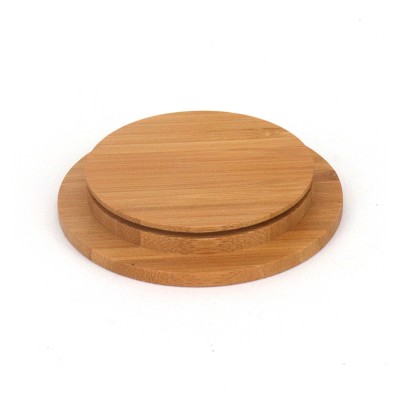 Wholesale Customized Round Rubber Wooden Lids  for Jars Glass Candle Blank Matted Cup Wooden Lid