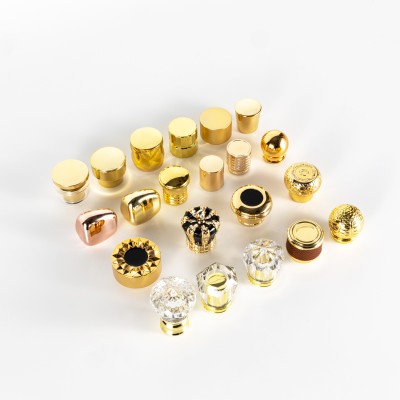 Wholesale Elegant Luxury Perfume Bottle Cap Fashion Classic ABS Plastic with Black Gold Pink Colors for Cosmetics Packaging