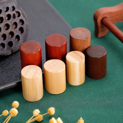 Wholesale Simple Wooden Lid Custom Bamboo Perfume Cap 15mm Perfume Bottle Caps Wood Lids for Perfume Bottles