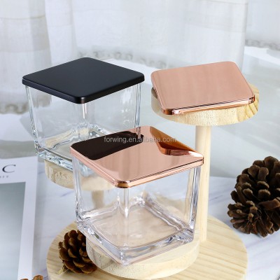 Square Metal Candle Lid Accept Custom Color square Glass Jar Lid Dust Decorative Covers