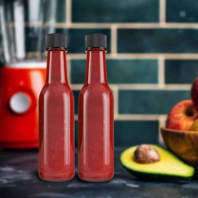 Wholesale Empty 150 Ml 5 Oz Woozy Hot Sauce Bottle Ketchup Sauce Chili Vinegar Glass Bottles With Plastic Cap